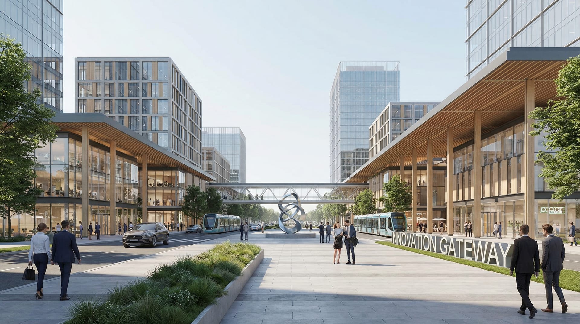 Conceptual rendering of Gateway District commercial hub