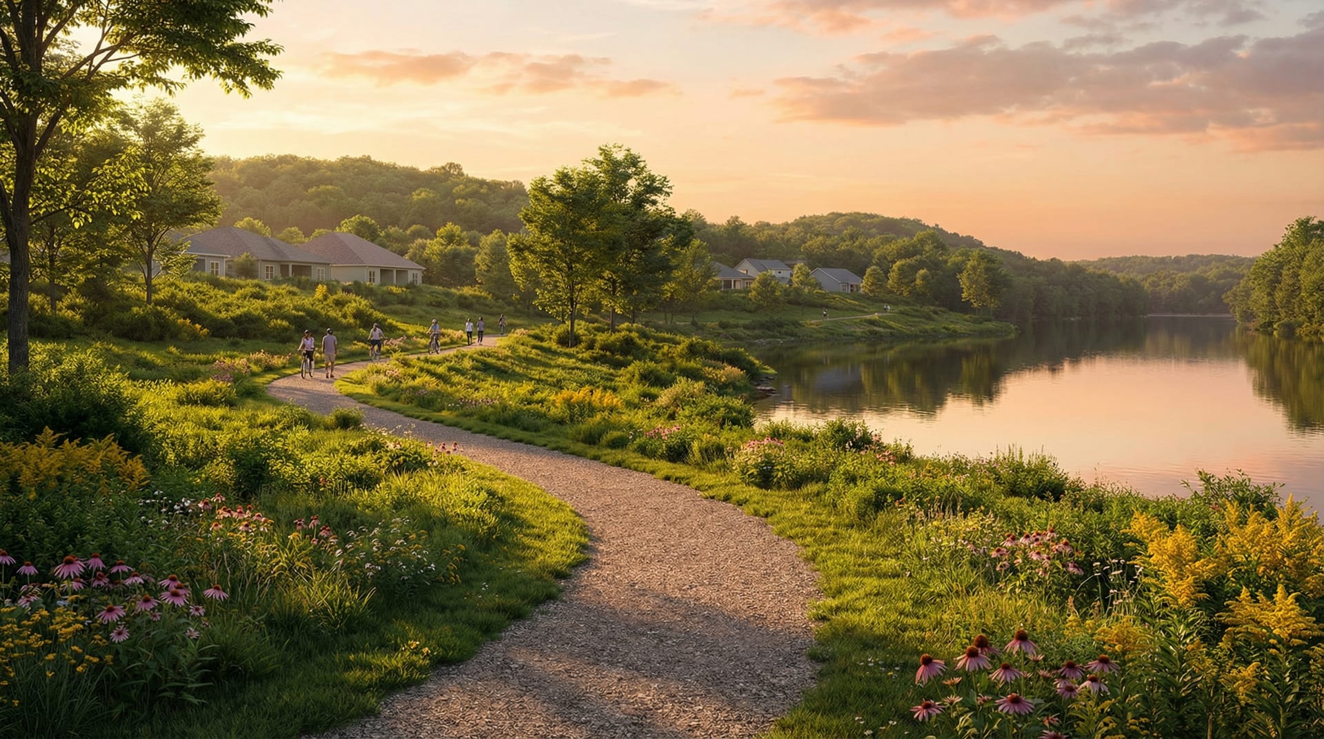 Conceptual rendering of Riverfront Park District lifestyle